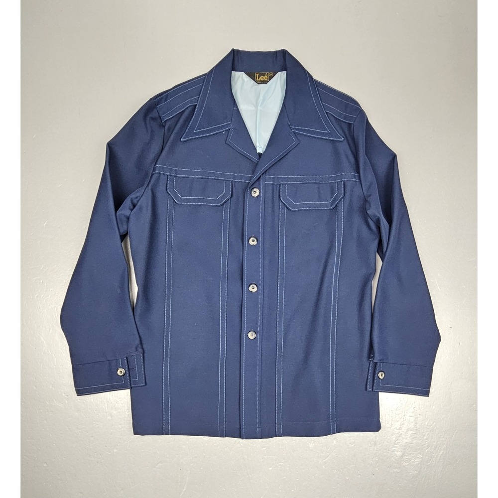 Vintageโ 1970s Lee Panatela Jacket Mens Large(L) Blue Western Button Up Shirt